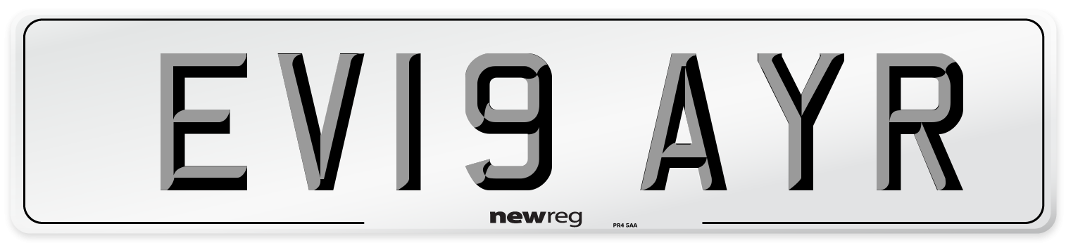 EV19 AYR Number Plate from New Reg